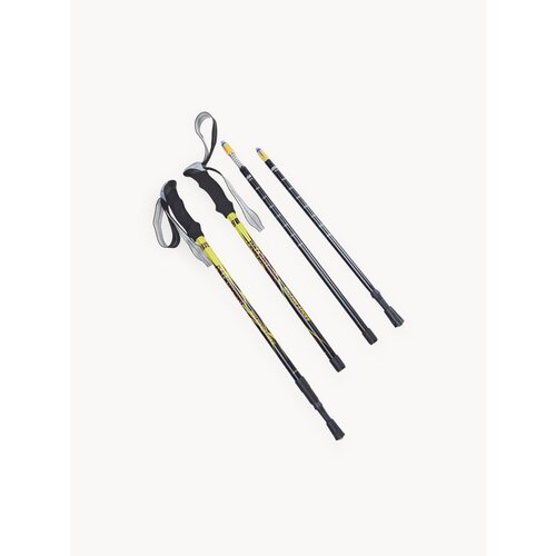 Палки треккинговые для опоры при ходьбе PALKIPALKI City Classic, набор с аксессуарами и чехлом, желтые/черные