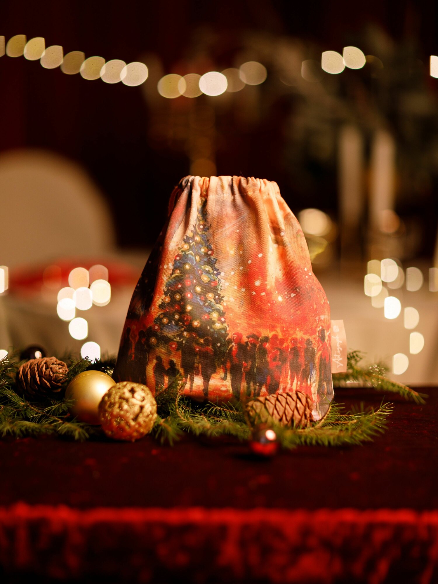 Мешочек для хранения с картиной художника Cristmas