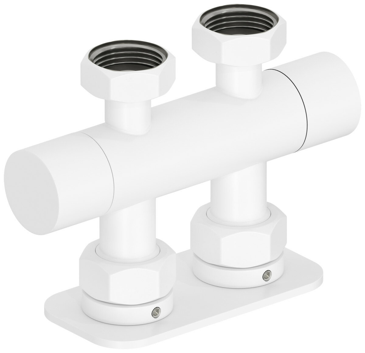 Вентиль Сунержа 30-1419-3434 Вентиль 2х3/4" прямой скрытый-скрытый EU50, матовый белый