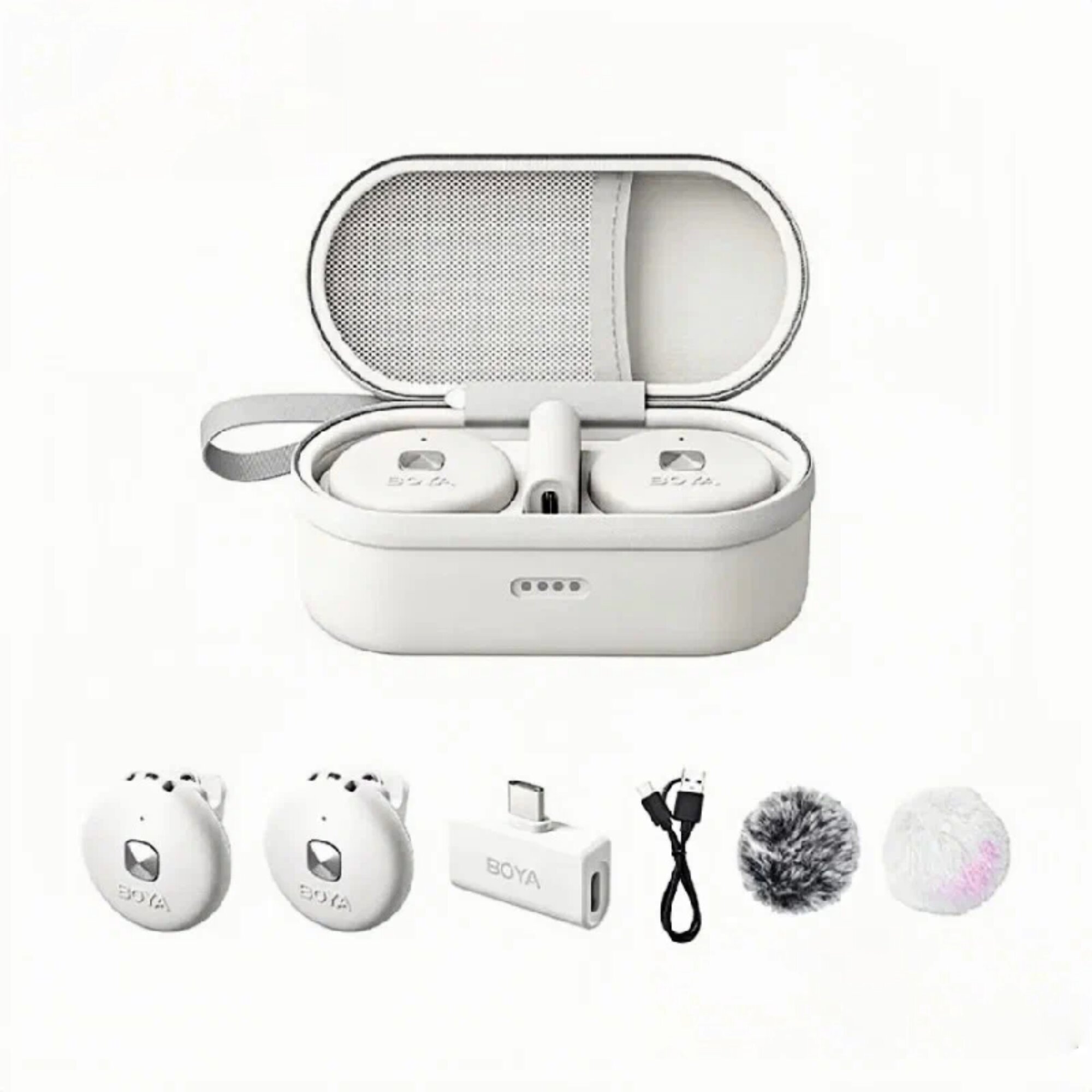 Портативный беспроводной микрофон BOYA Omic-U 2,4 ГГц USB-C (белый)