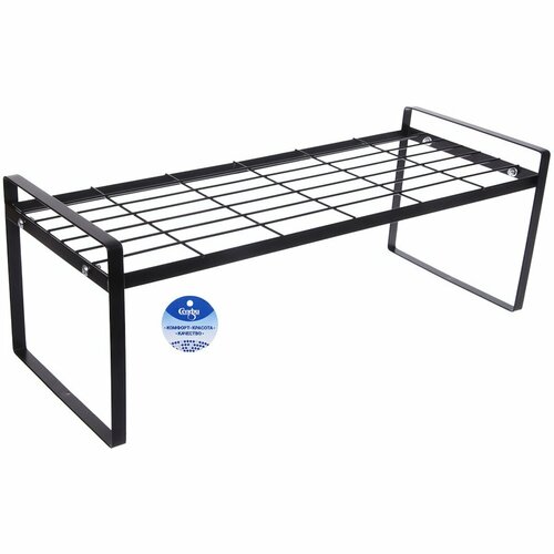 Полка металлическая универсальная «фанадеро», черная, 50.7х20.5х18.5см, для хранения