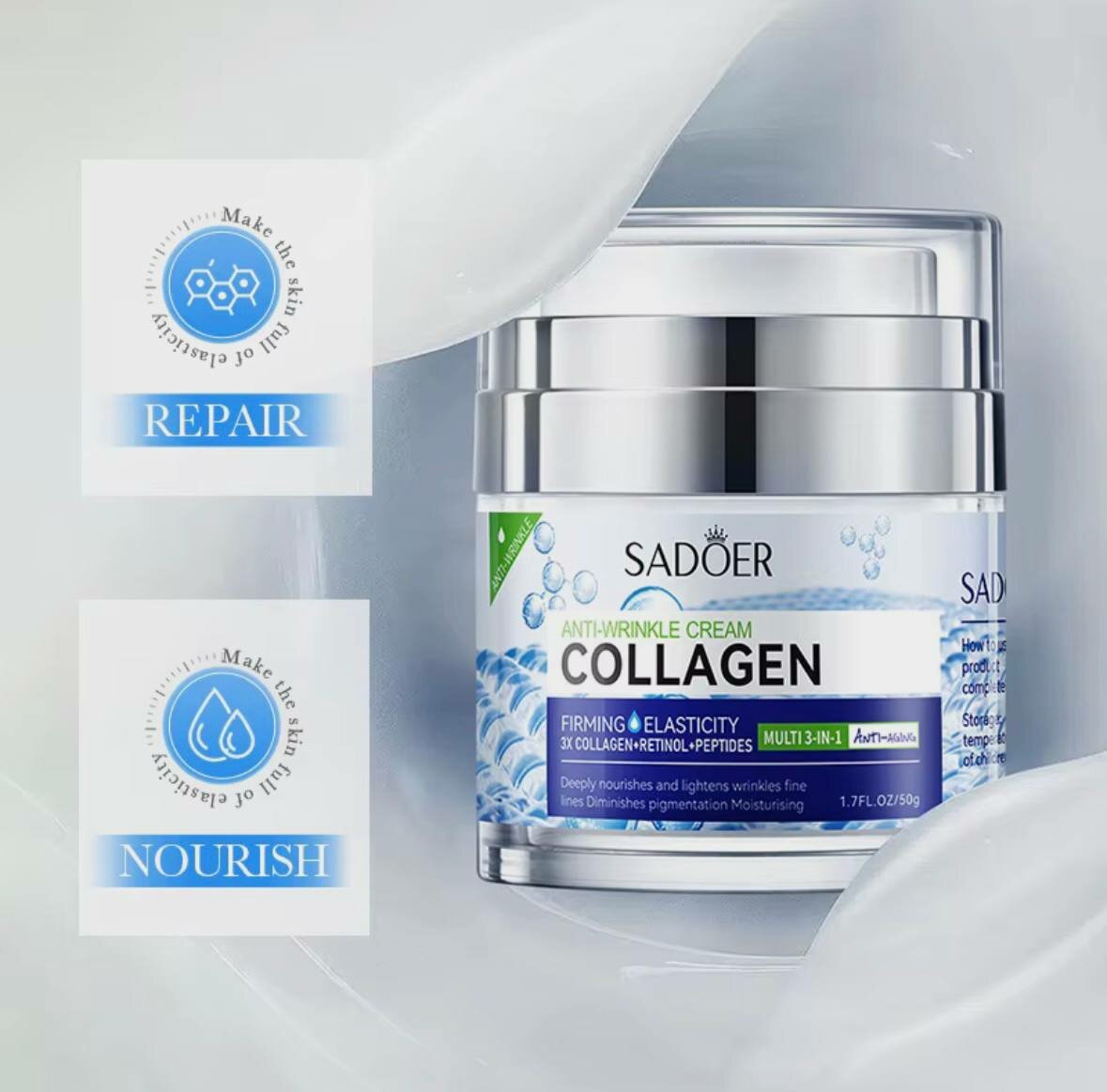 Крем для лица увлажняющий с пептидами и ретинолом — фото 1