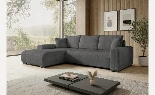 Изображение товара Диван угловой Harizma Mebel Магнат-лофт мод3 модульный, еврокнижка, двухспальный, с ящиком для белья