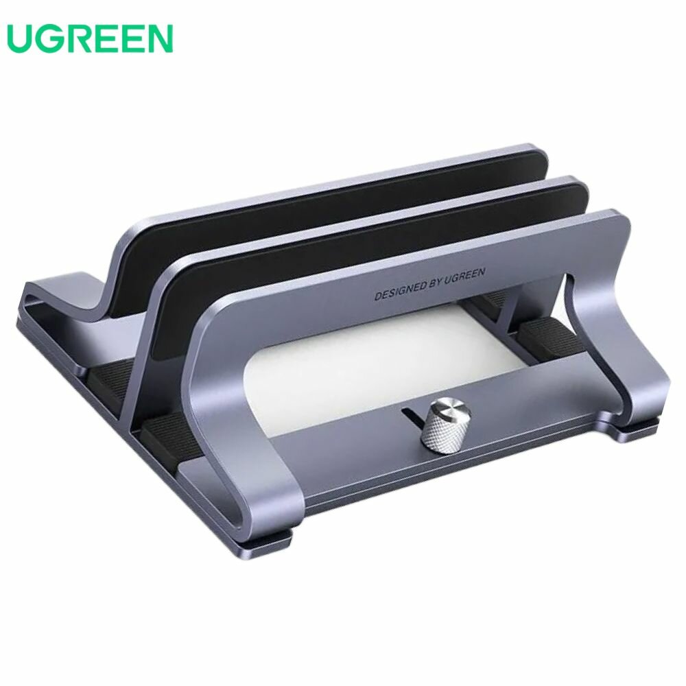 Подставка UGREEN LP258 (60643) Vertical Laptop Stand (Dual-slot) вертикальная для ноутбука (для 2 шт). Цвет: серебристый