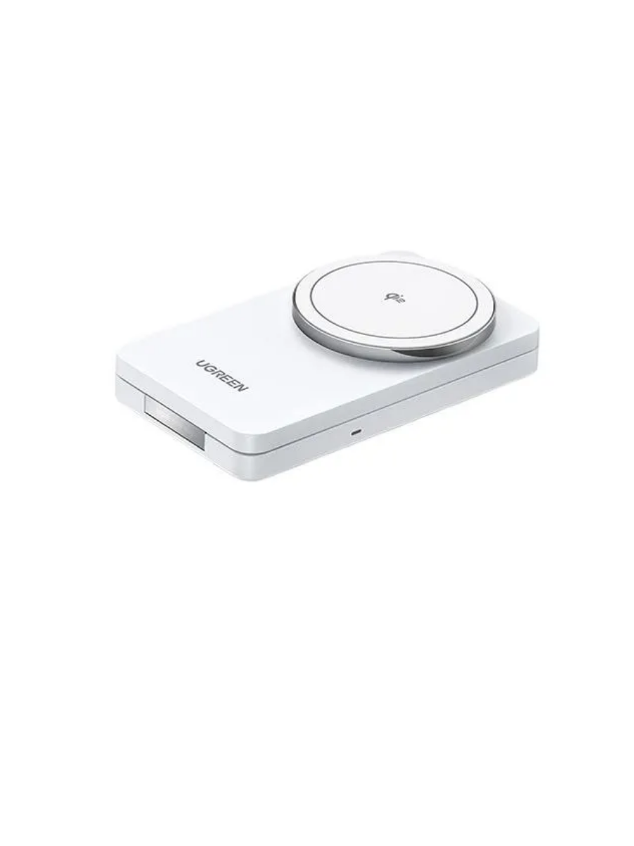 Беспроводное магнитное зарядное устройство UGREEN W706 (45057) 2-in-1 Magnetic Wireless Charger для Iphone, AirPods 15W Qi2, цвет белый