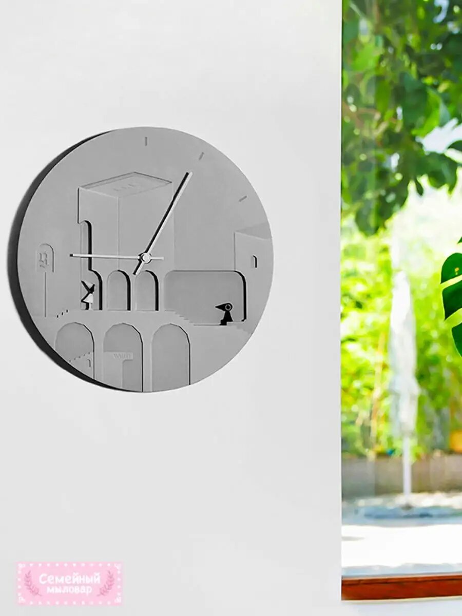 Молд силиконовый / форма Большие часы 25см для гипса — фото 1