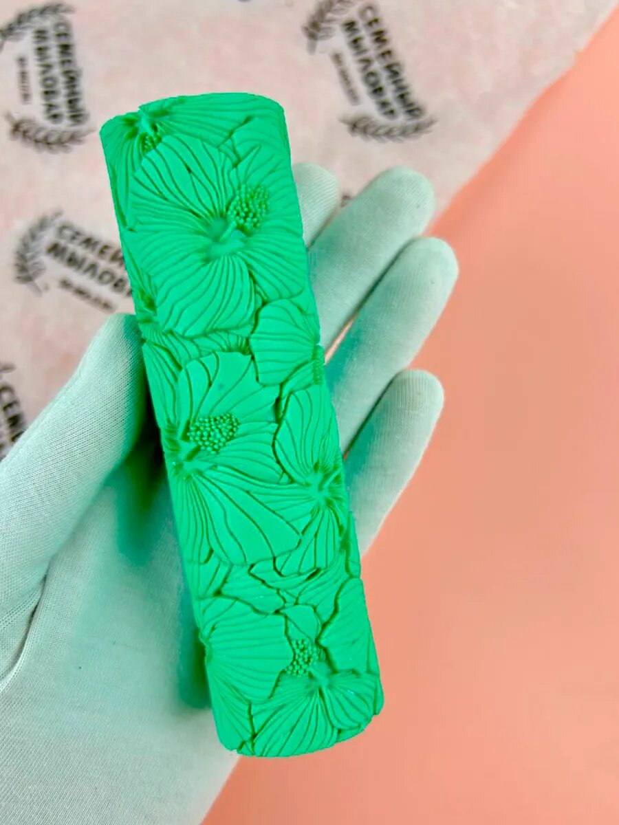 Текстурный ролик для полимерной глины "Цветы" — фото 1