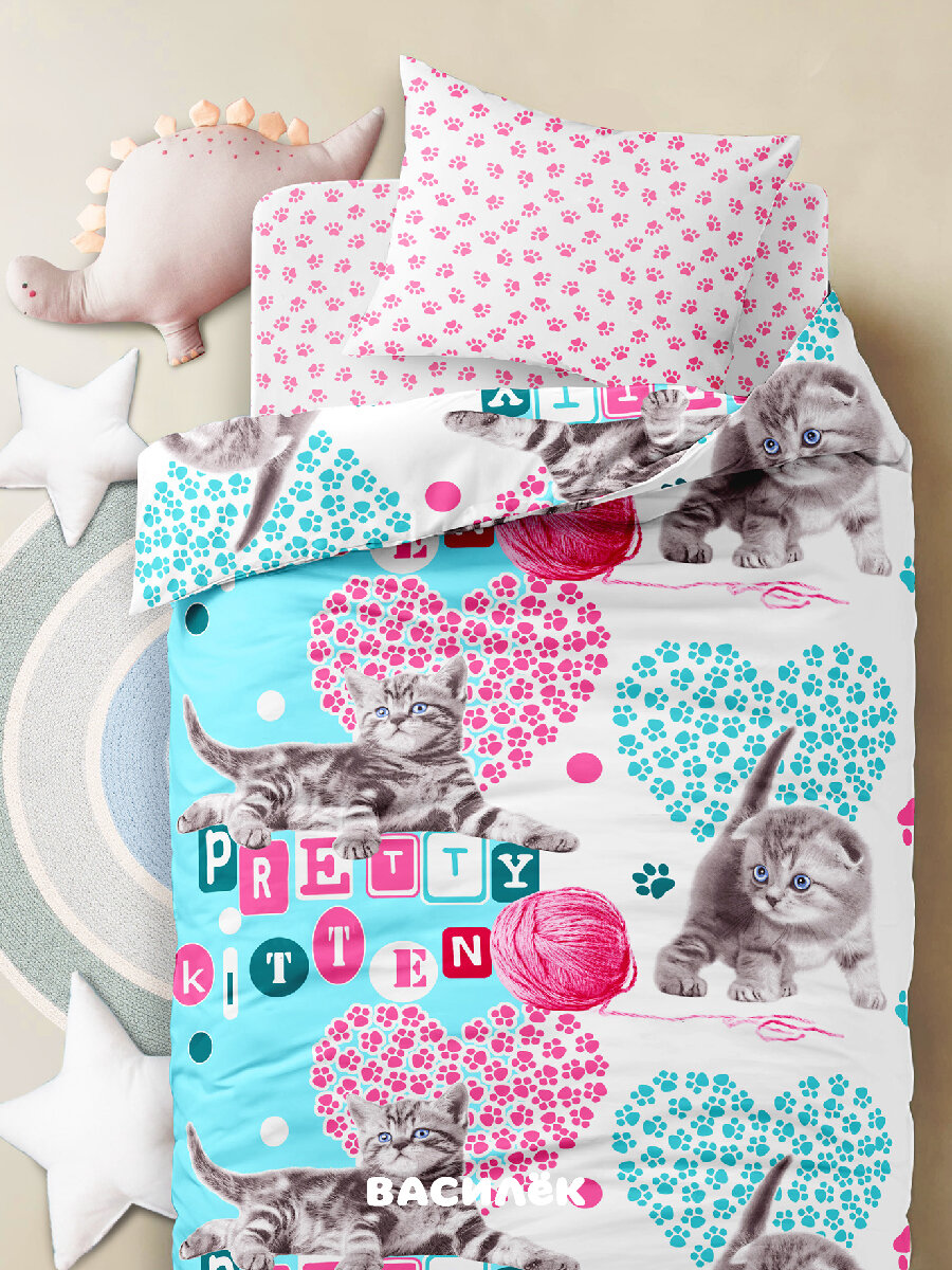 Детское постельное белье Василек юниор Бязь хлопок 100% Pretty Kitten