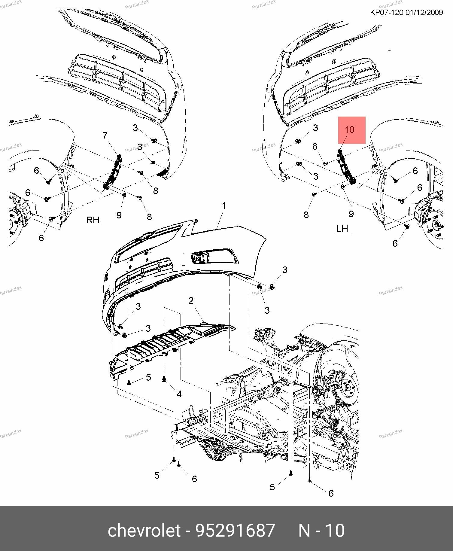 Кронштейн бампера GENERAL MOTORS 95291687 для легковых автомобилей передний левый