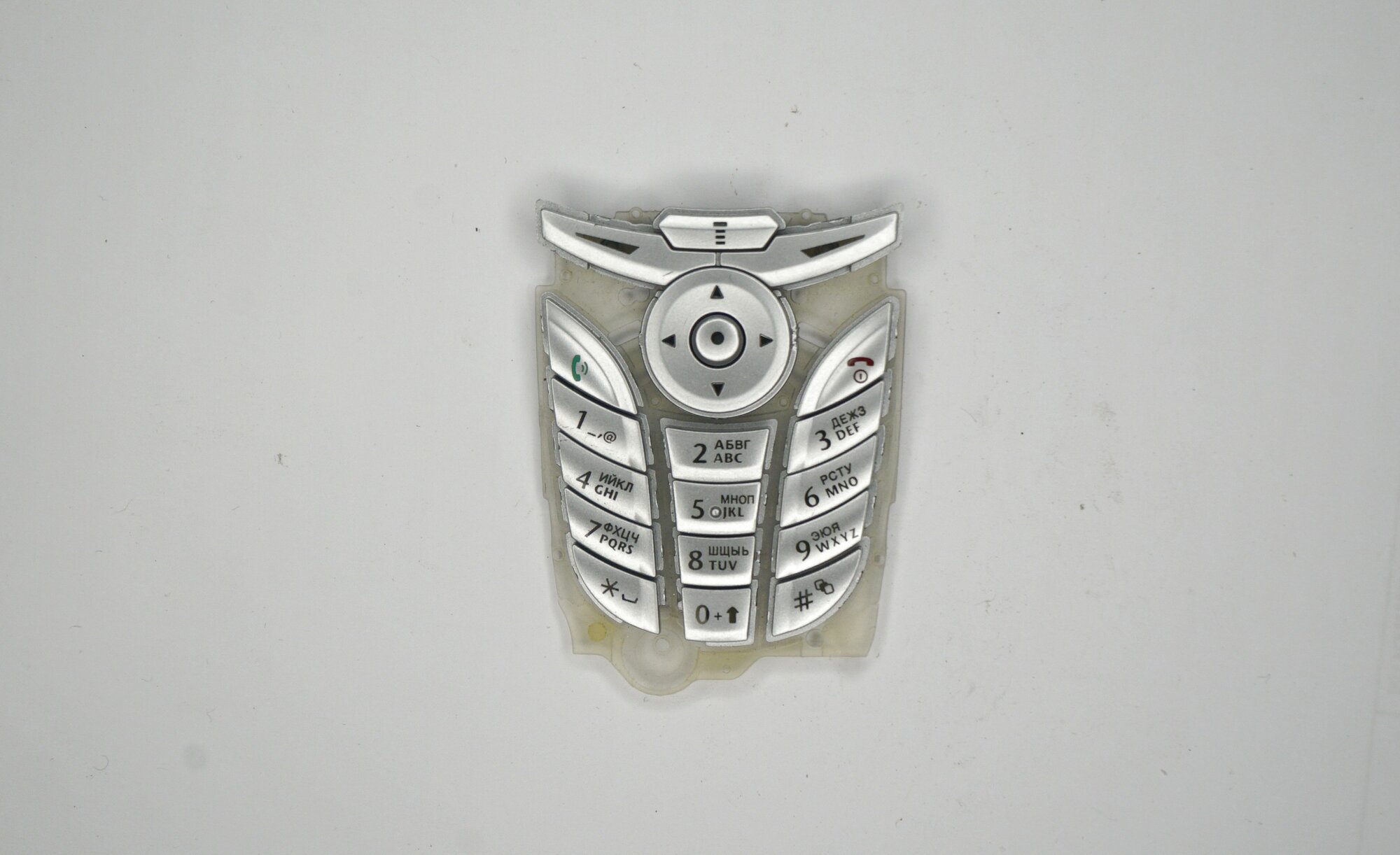Клавиатура (ориг.) для кнопочного телефона Motorola C380 Silver с русскими буквами из старых закупок 2000-х годов