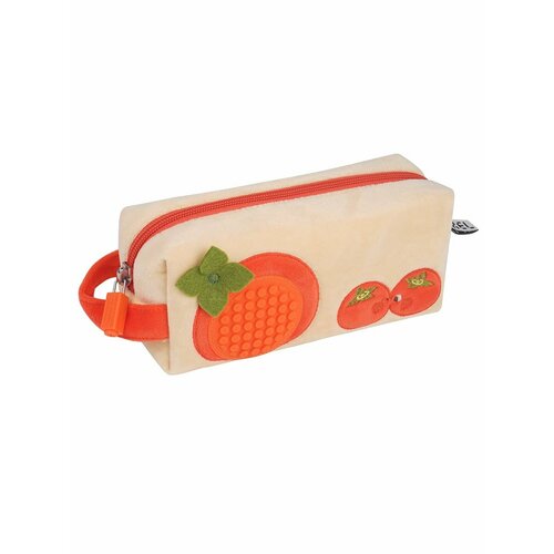 Пенал школьный Upixel велюровый бежевый с пикселями для рисунков Мандарин 649₽