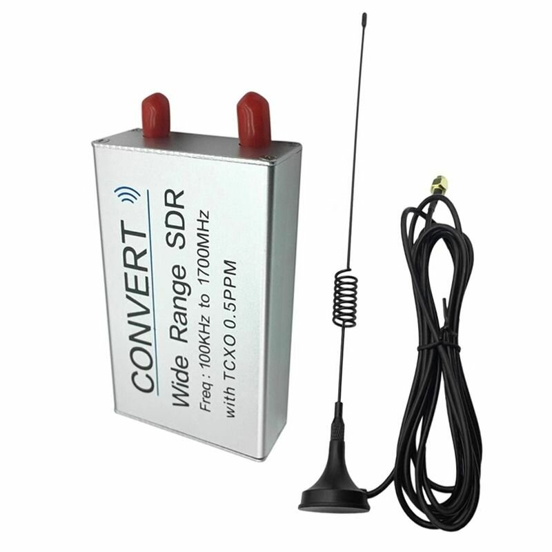 USB RTL SDR приемник 100KHz-1.7GHz Full Band UV HF RTL-SDR (серебро)