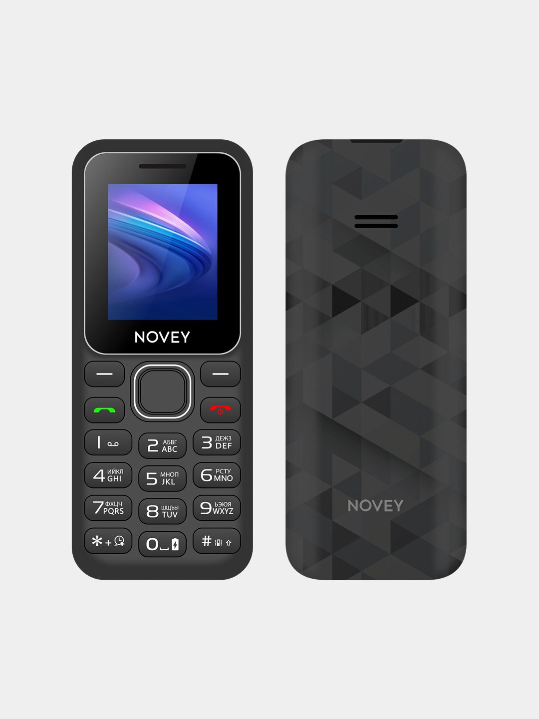 Кнопочный, мобильный телефон Novey 105C 2 - SIM слота, серый