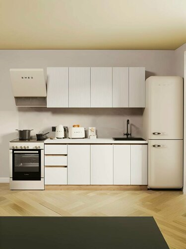 Изображение товара Кухонный гарнитур Ника МДФ 1,8м белый софт со столешницей