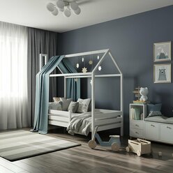 Кровать-домик Detskaya.Online, 200x90х174 см, ортопедические ламели, без ящиков