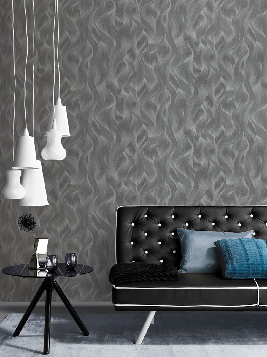 Обои Erismann Elle 2 Plus 1.06 x 10.05 ER12079-47 на флизелиновой основе метровые цвет серый моющиеся