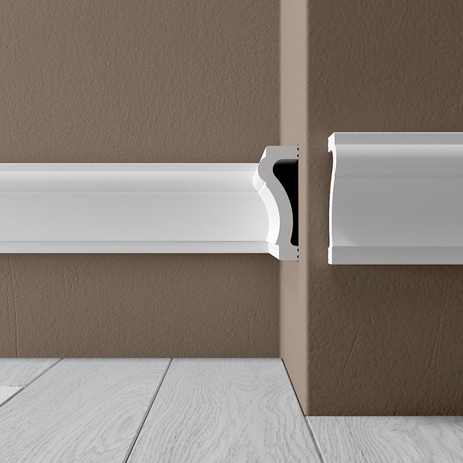 Молдинг для стен декоративный полиуретановый Де-Багет XPS POLYMER 70х20х2000 мм М 70 белый