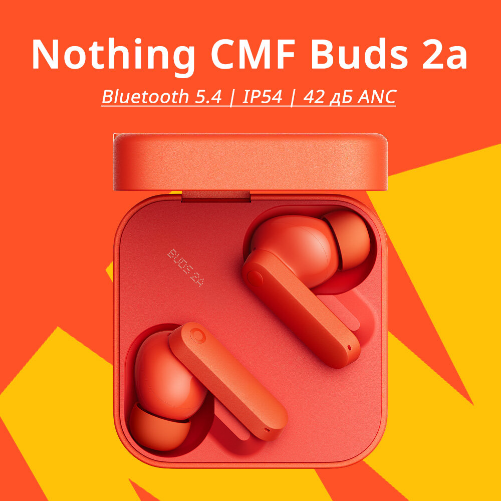 Наушники Nothing CMF Buds 2a Глобальная версия Беспроводная связь по Bluetooth, оранжевый