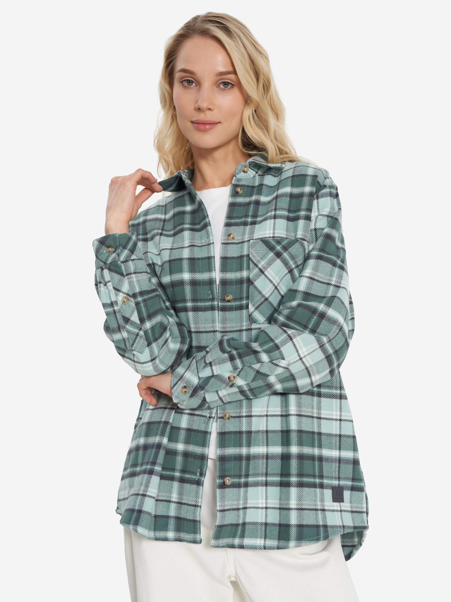 Рубашка OUTVENTURE Travel Women's Cotton LS Shirt, размер 54/56, голубой