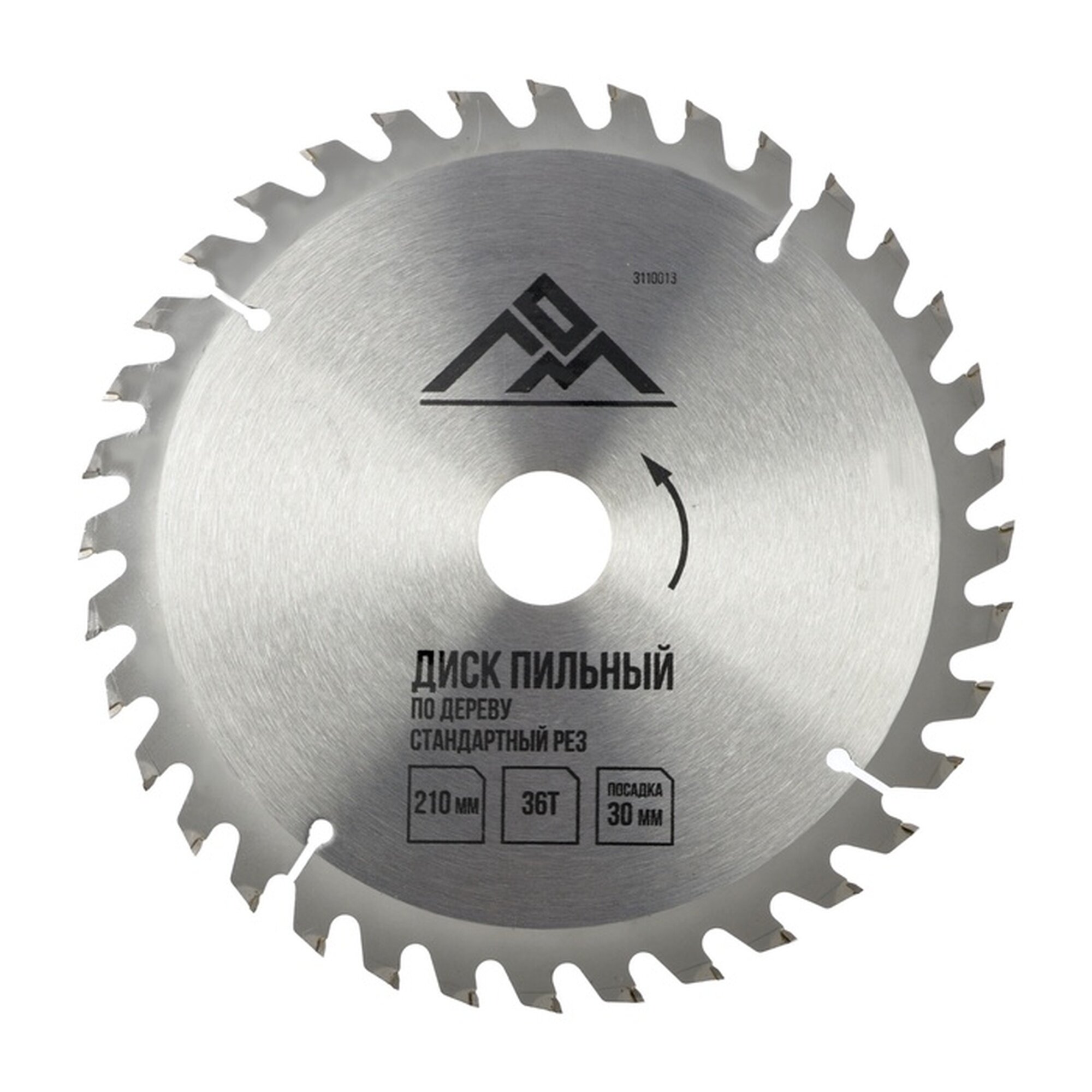 Диск пильный по дереву ЛОМ стандартный рез 210 х 30 мм (кольца на 20 16) 36 зубьев