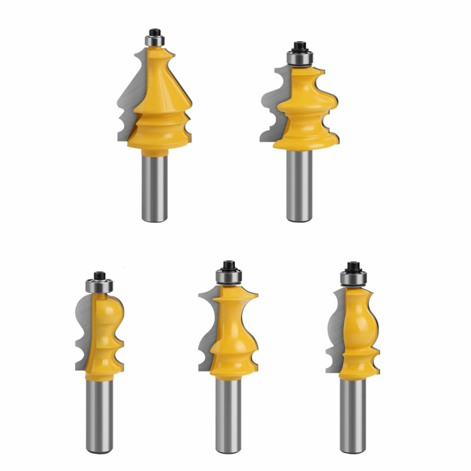  1 Набор  5 Piece Drill Bit Cabinet Door Top Line Carving Machine Woodworking Router-12 7mm