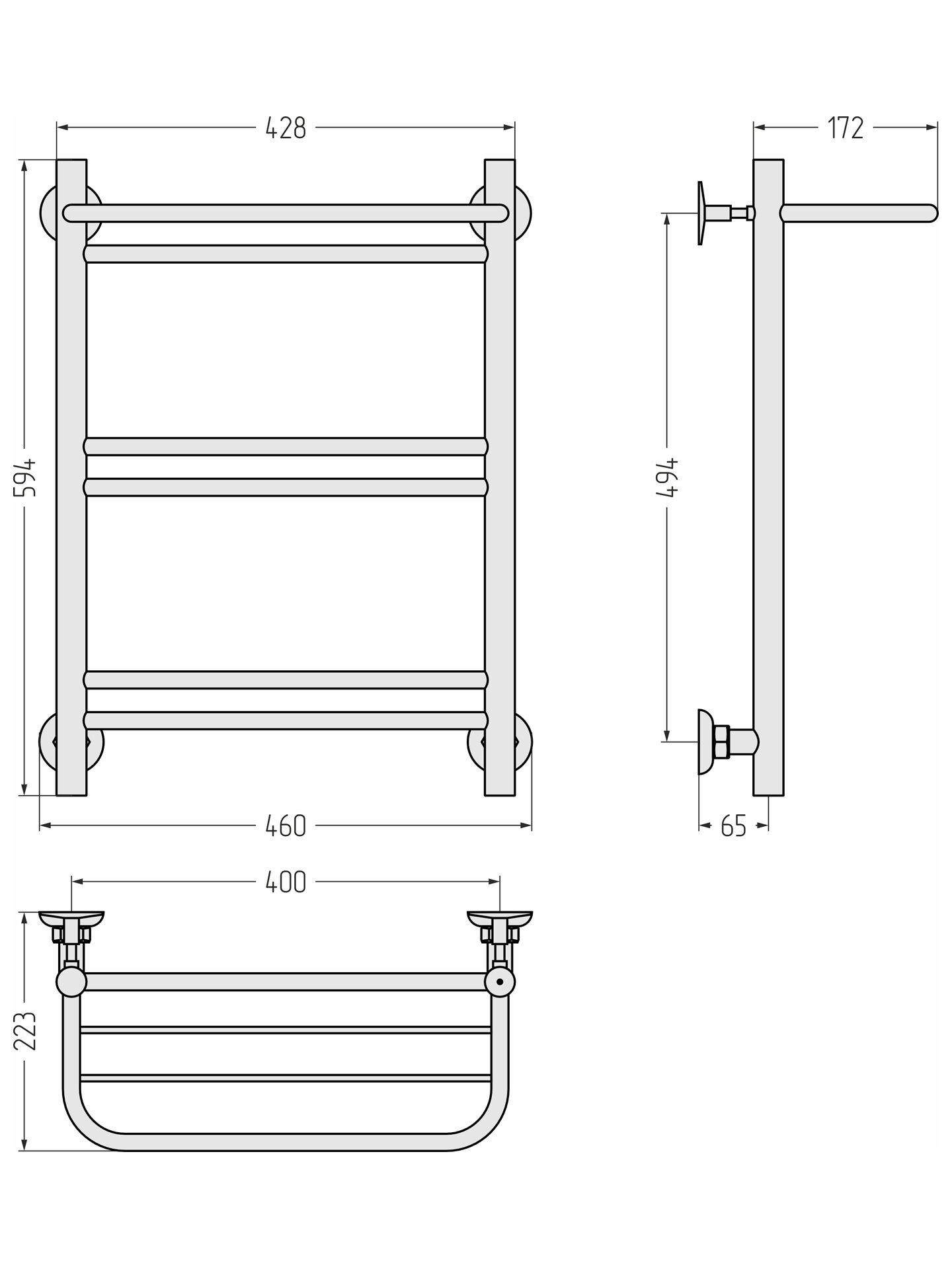 Полотенцесушитель водяной с полкой Сунержа ВПС-51П 80x40 мм нержавеющая сталь 3/4" цвет белый - фото №5