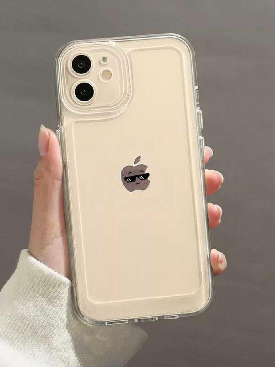 Прикольный прозрачный чехол с принтом для логотип APPLE на iPhone 16 PRO MAX — фото 1