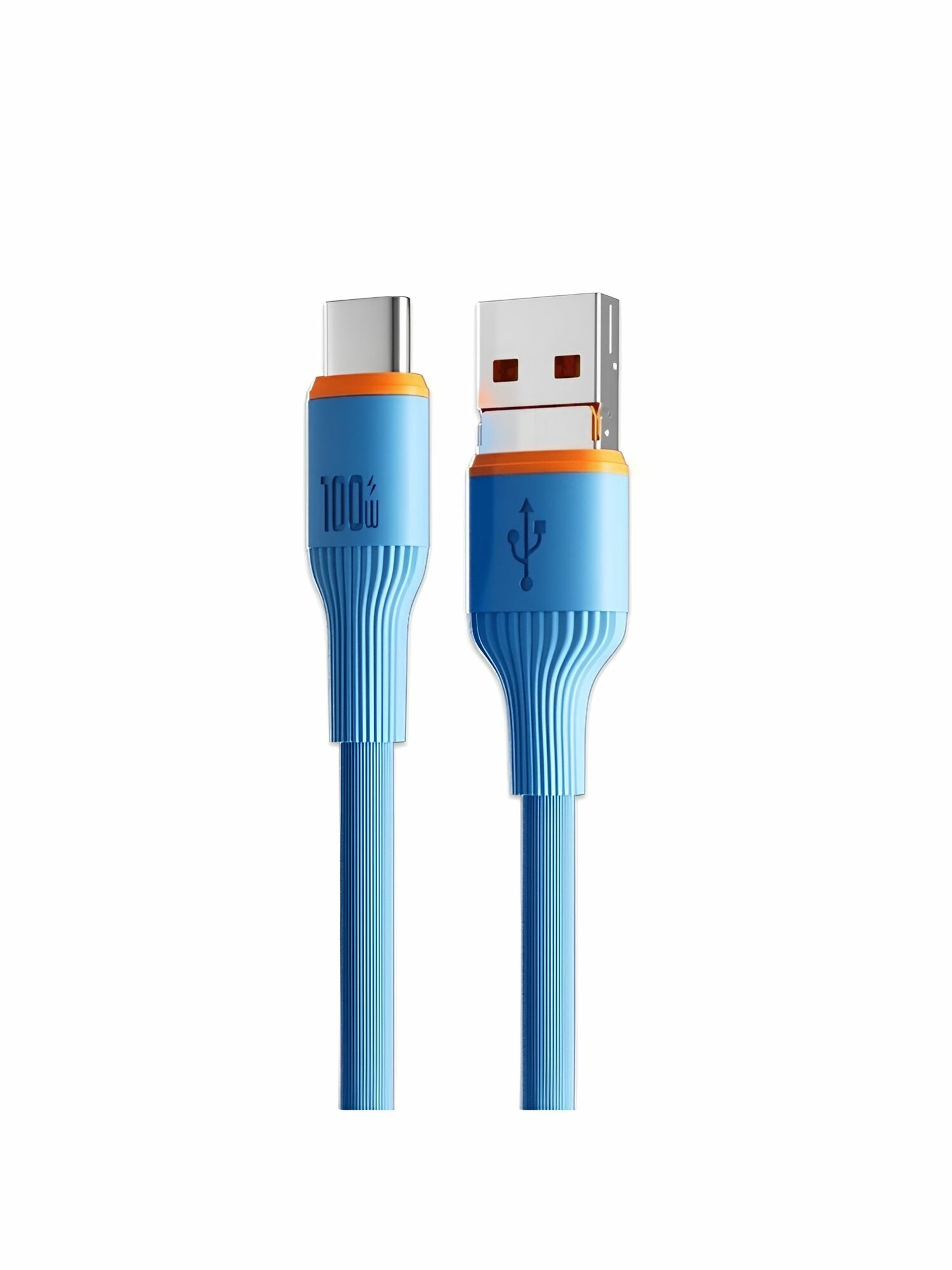 Зарядный кабель 100W. Универсальный-2в1/ 1.20 м/ Type-С-Type-C/Лазурный