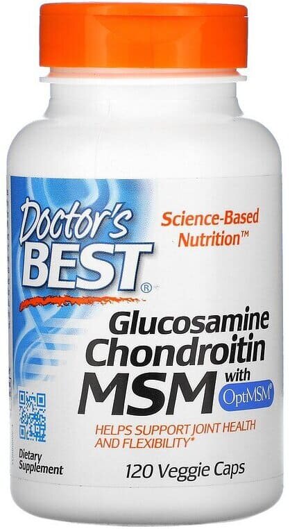 Doctor's Best Glucosamine Chondroitin MSM with OptiMSM Глюкозамин + хондротин + MSM с OptiMSM 120 капсул