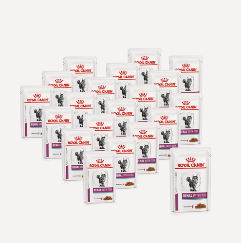 Изображение товара Royal Canin RENAL WITH FISH (ренал С рыбой) Корм влажный для кошек для поддержания функции почек, 85 г x 20 шт.