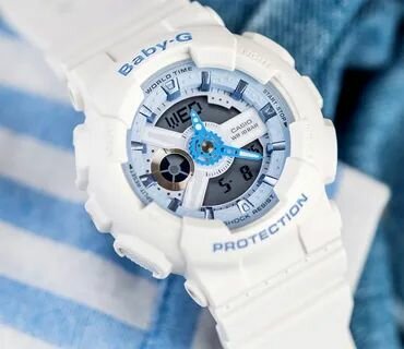 Наручные часы CASIO, голубой, белый — фото 1