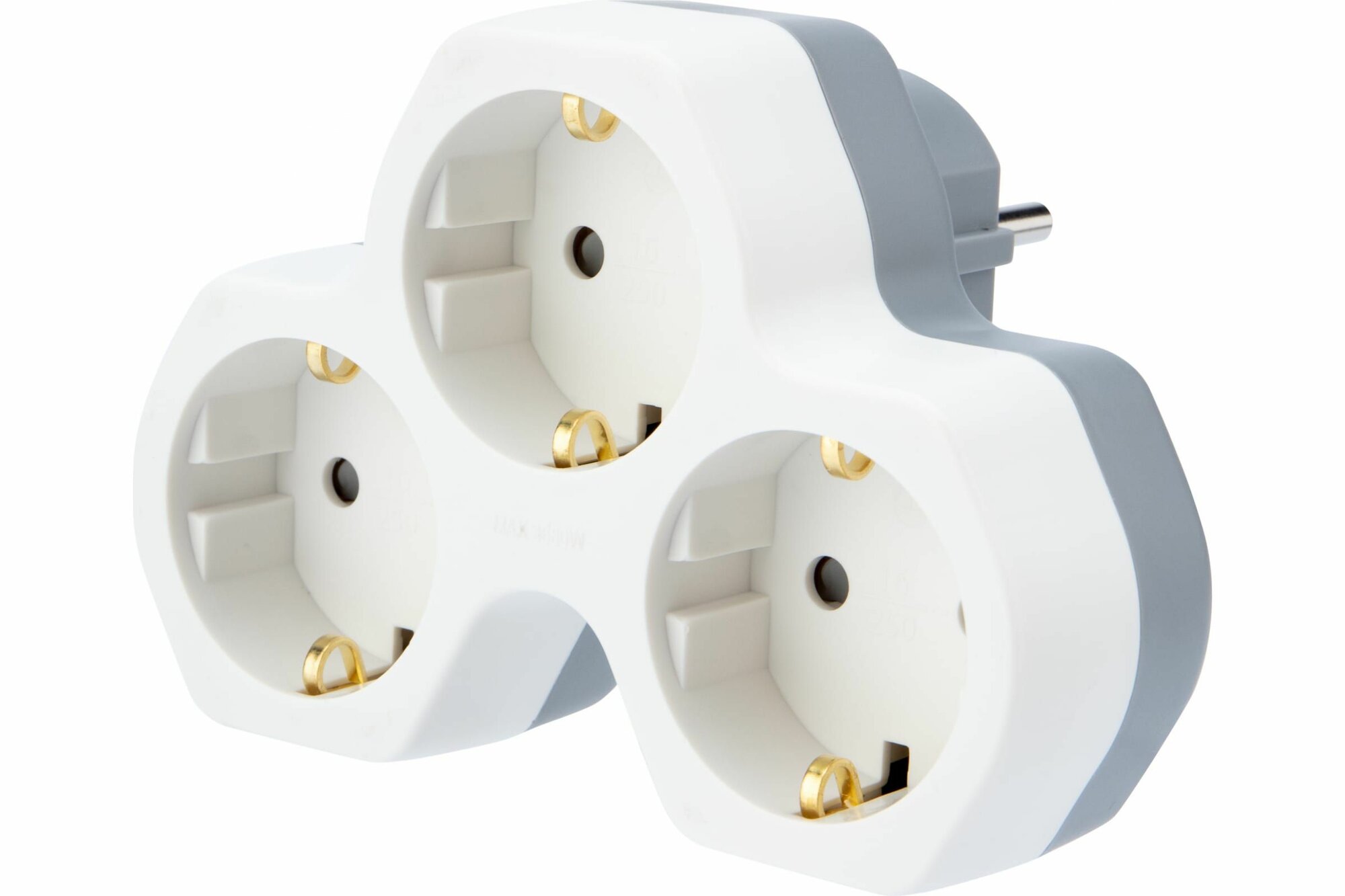 Разветвитель 3-м с заземл. 16А IP20 защ. шторки бел. Rexant 11-1088