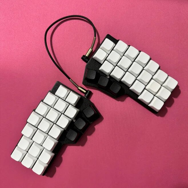 Corne V4.1 Разделенная механическая клавиатура черная/белая/синяя смола Коричневый переключатель, keyboard H