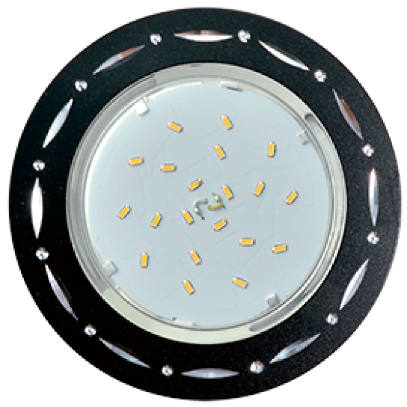 Светодиодные LED панели Ecola GX53 H4 DL5385 светильник встраив без рефл Точки-полоски по кругу Черный/Алюм 20x110 (к+) FB5385ECB