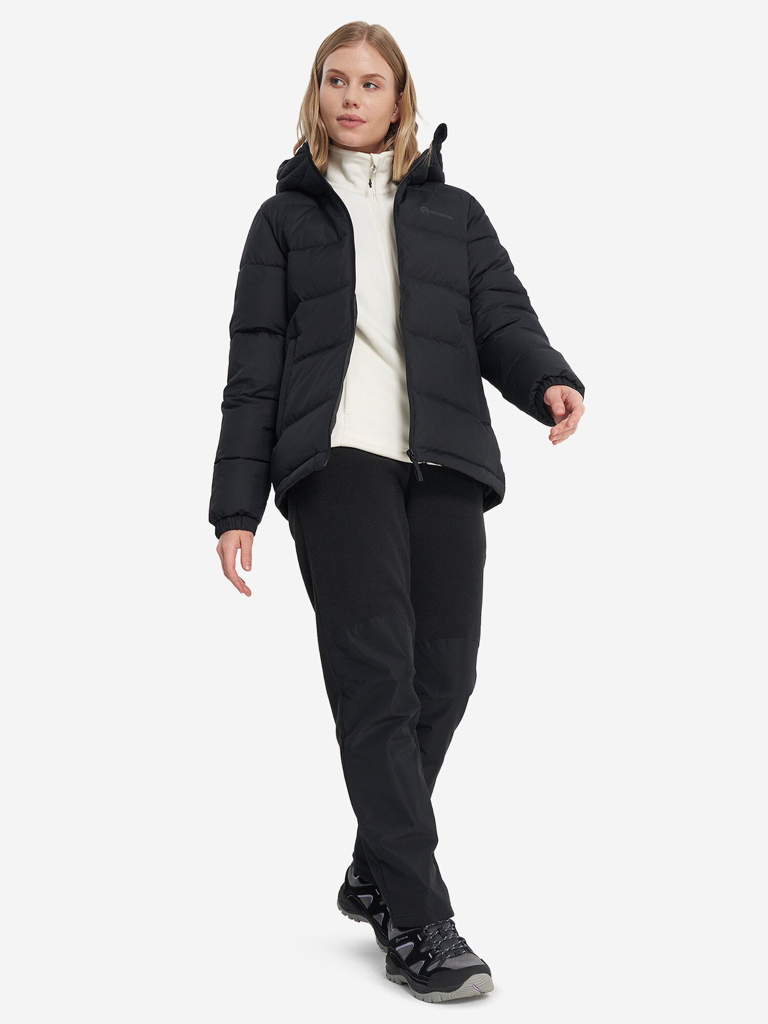 Пуховик OUTVENTURE, размер 54-56, черный — фото 1