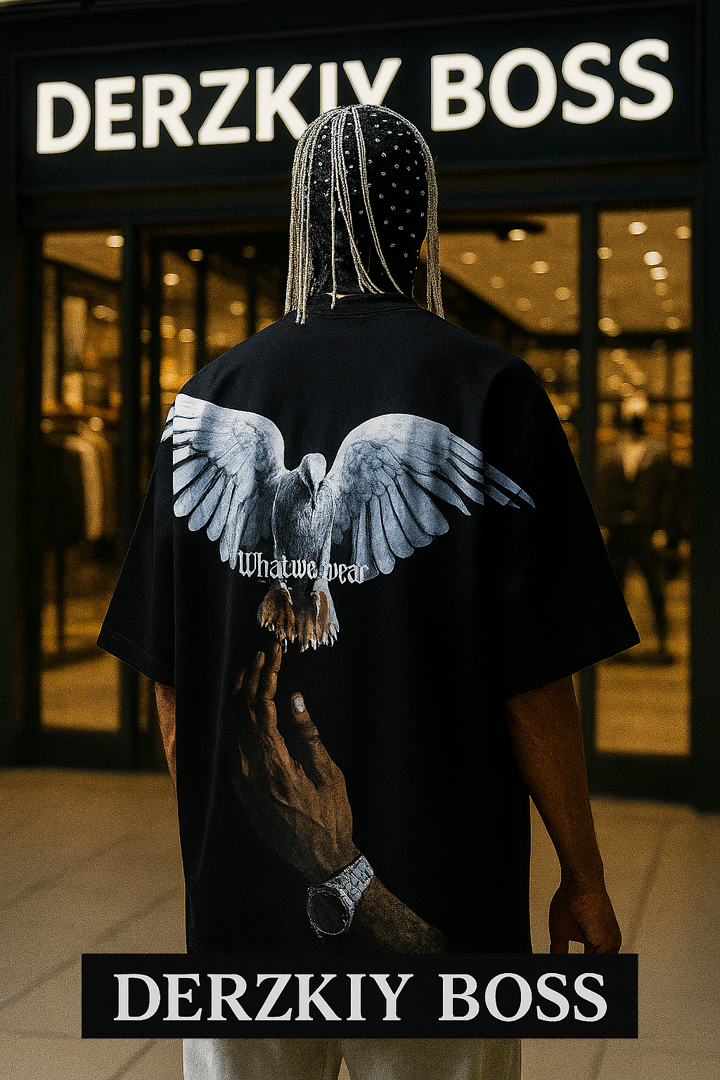 Футболка спортивная Футболка "What We Wear" — Символ свободы и силы, черная, мужская, 1 шт., размер m, черный