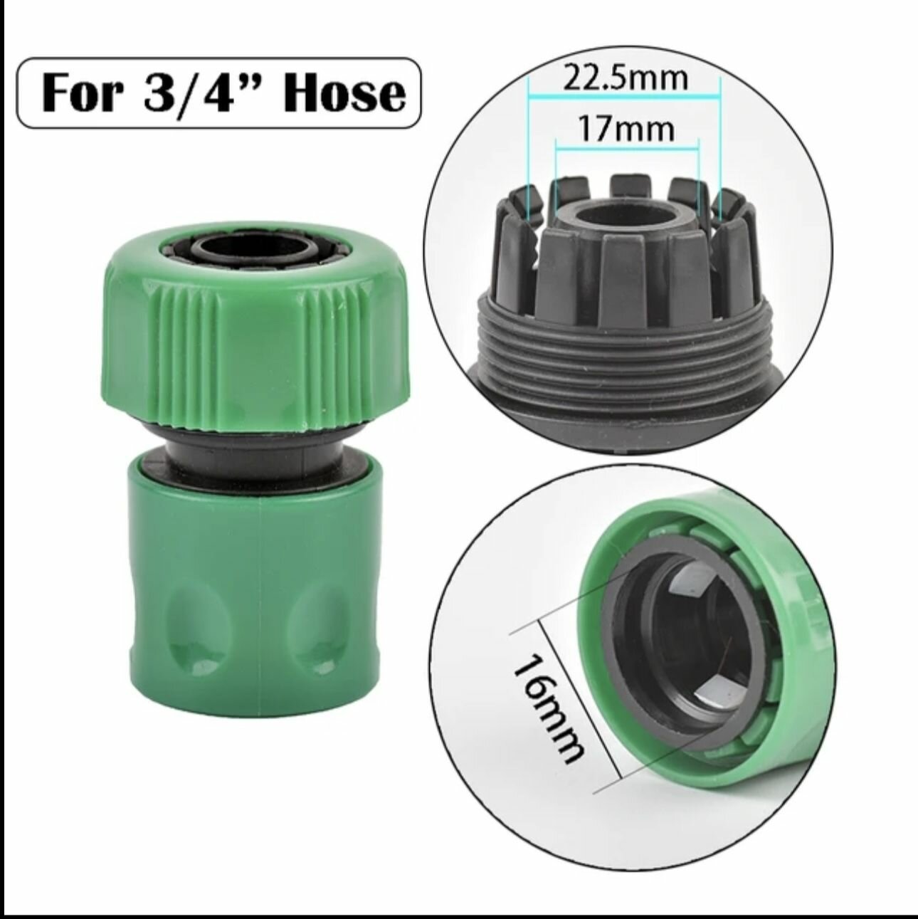 Быстросъем /коннектор Зеленый 3/4" -6шт — фото 1