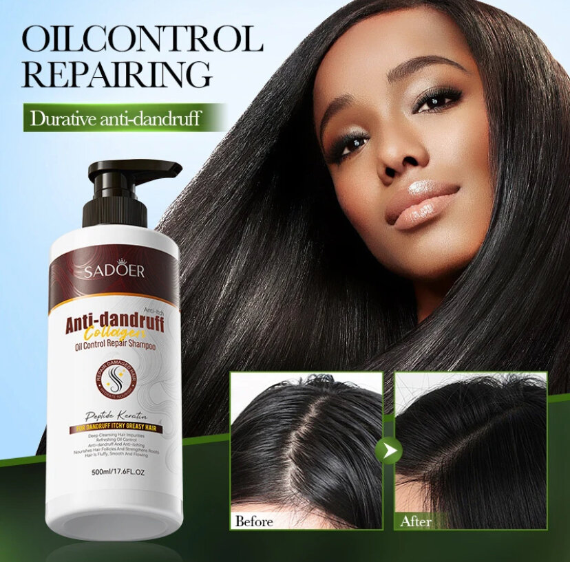 Шампунь для волос SADOE Collagen Anti-Dandruff, против перхоти, для всех типов, 500мл