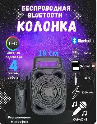 Колонка беспроводная с беспроводным микрофоном SQZ 1365 bluetooth