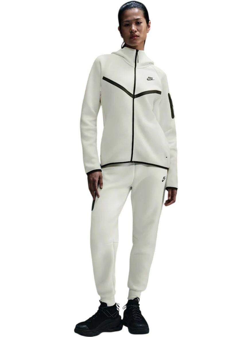 Толстовка спортивная NIKE Tech Fleece Windrunneк Full-Zip Hoodie, размер S INT, , белый/черный — фото 1