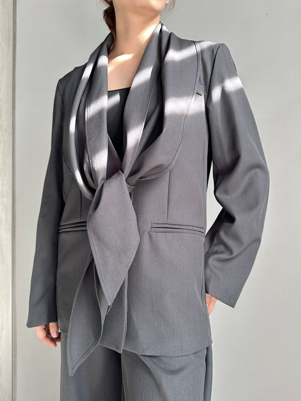Костюм классический Zara Чёрный, тёмно-серый, размер M, темно-серый