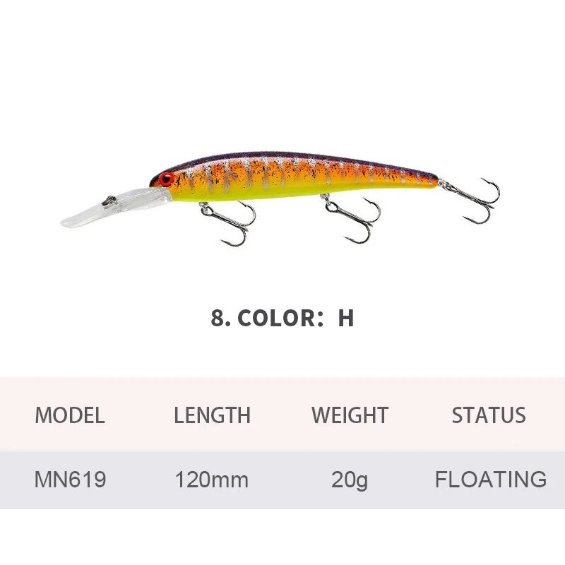 Плавающий воблер MN619 12 см 20 г  H  12cm 20g