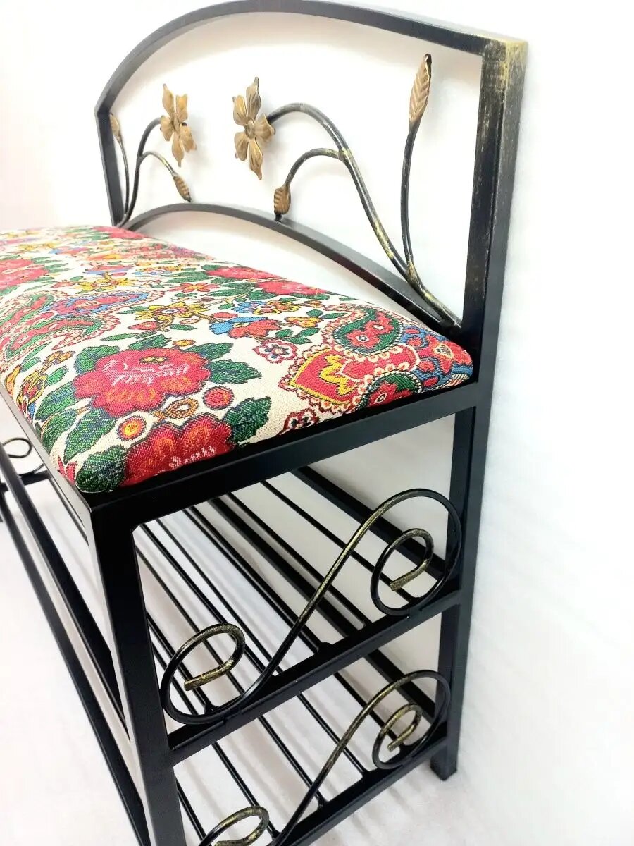 Кованая прихожая, вешалка + банкетка, Студия кованой мебели Нива, цвет камень — фото 1