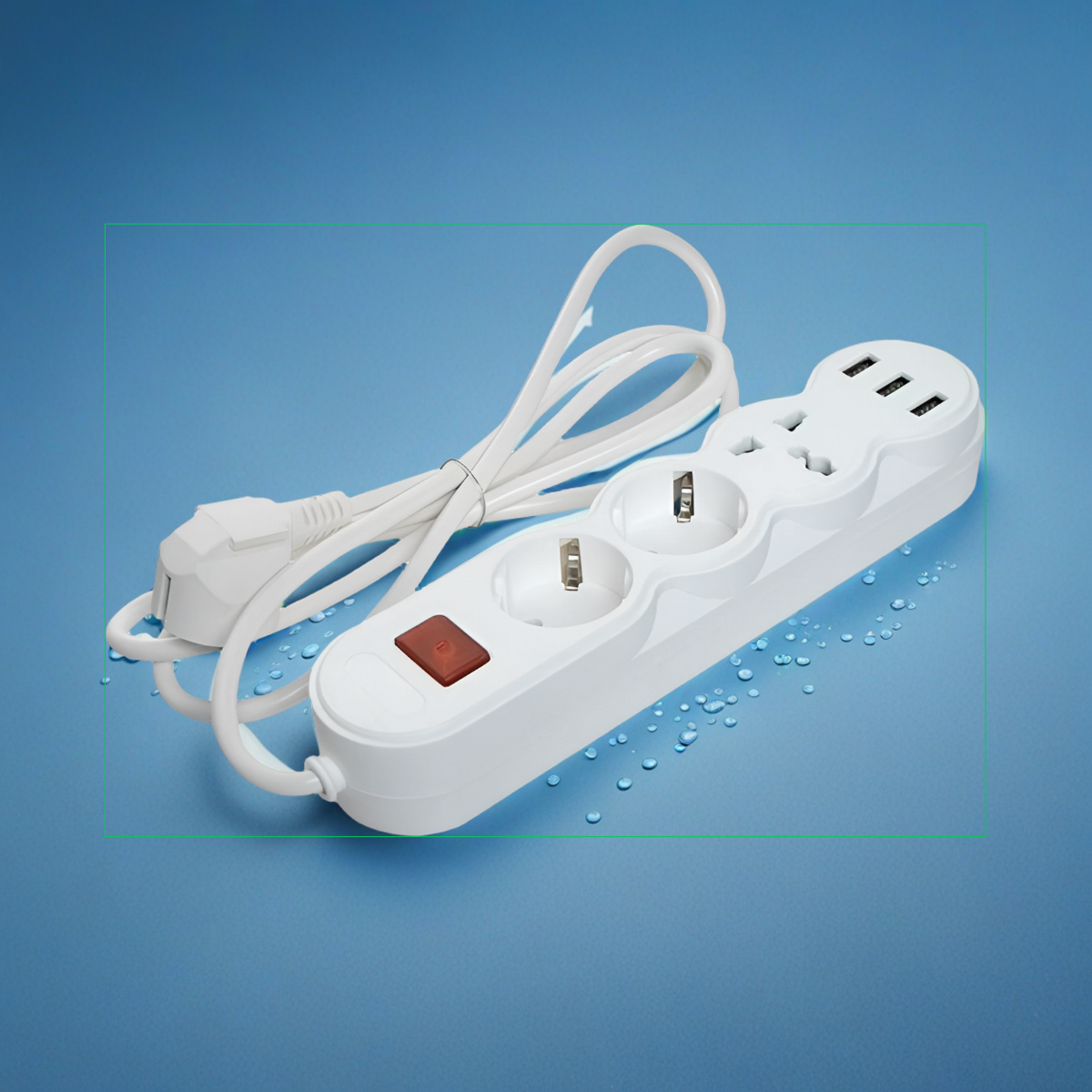 Удлинитель электрический FLARX с выключателем 3 розетки 3 USB-порта