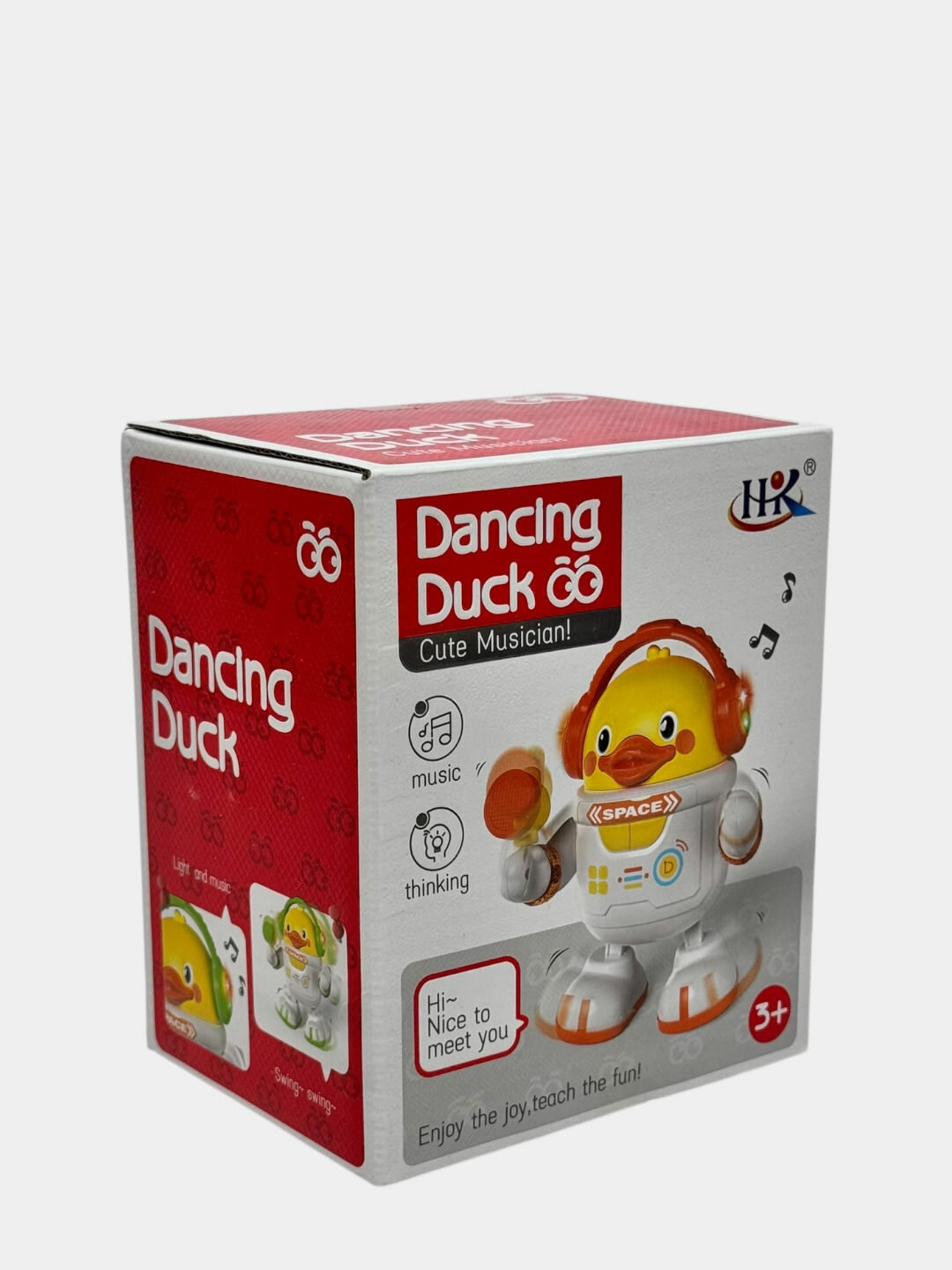 Пластиковая танцующая утка-космонавт, музыкальная, интерактивная, для детей 3+, Код. 28030