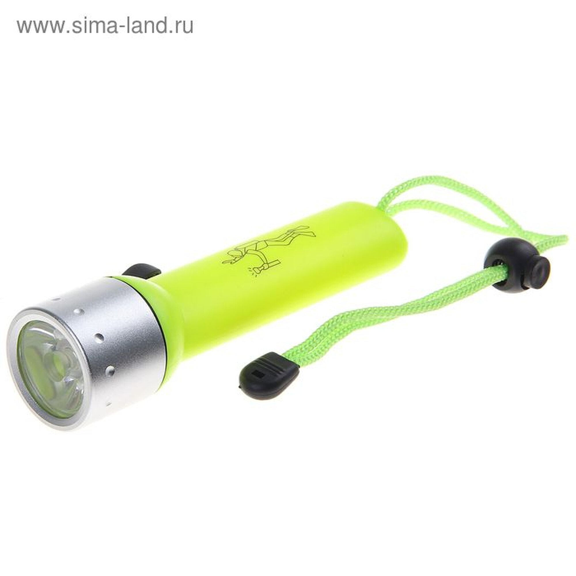 Водонепроницаемый фонарик для дайвинга Deep 1 диод кислотно-жёлтый