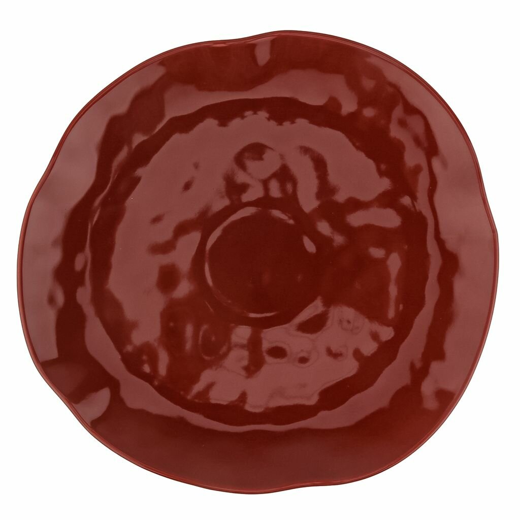 "Роза Джульетта" Тарелка мелкая фарфоровая 250х233х24мм, асимметричная форма, терракотовый, в коробке