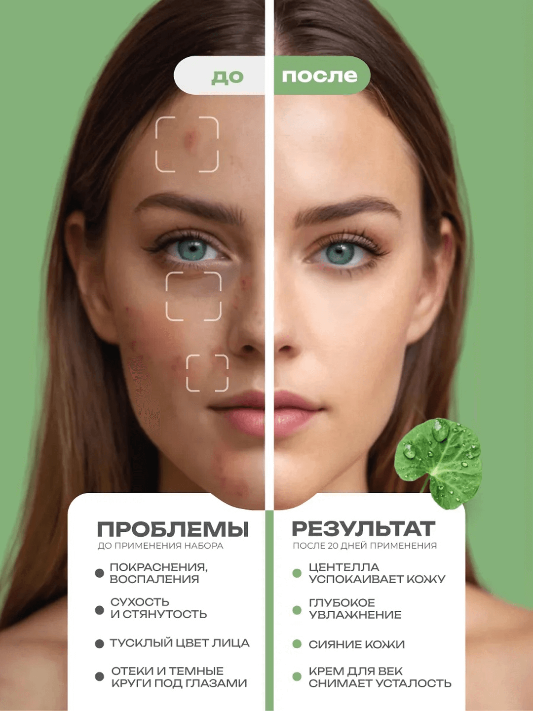 Набор уходовой косметики для лица с центеллой 4 предметов, Bioaqua — фото 1