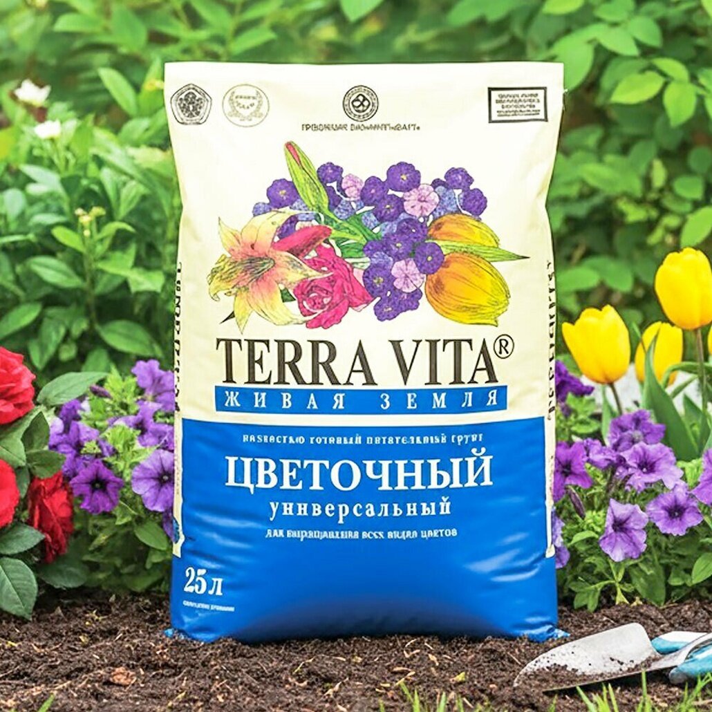 Грунт универсальный «Terra Vita» 25л с биогумусом для всех цветов