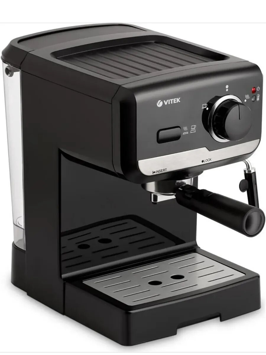 Кофеварка рожковая VT-1502 1050 Вт 15 бар Черный